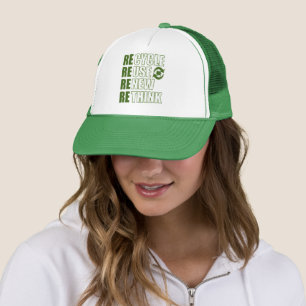 Recycle reduce reuse renew rethink trucker hat