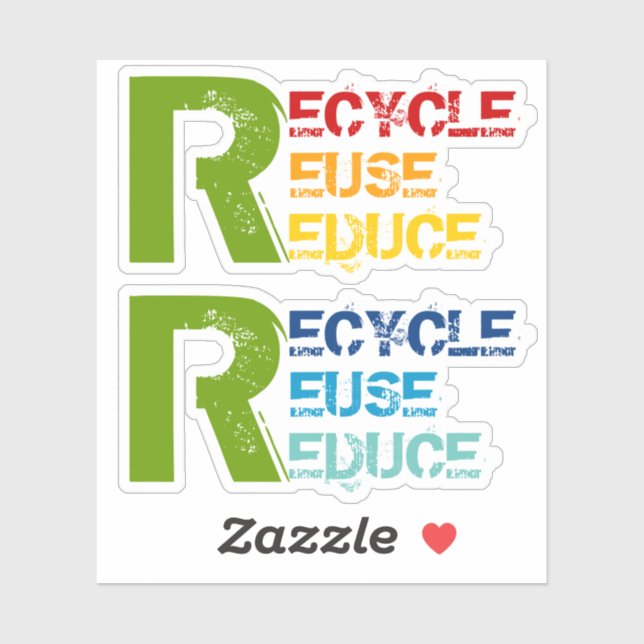 Recycle, Reuse, Reduce quote with colourful text (Sheet)