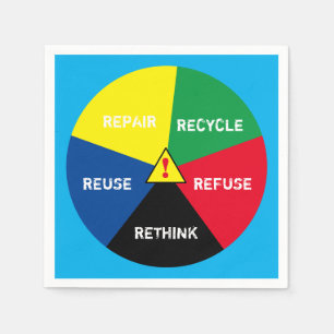 ! Recycle, ReUse, ReFuse, Rethink - Save Planet Napkin