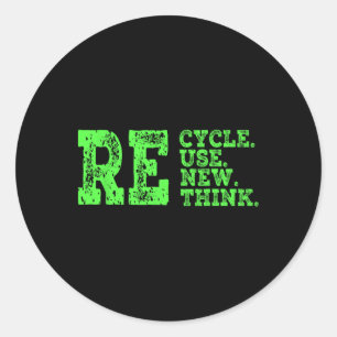 Recycle Reuse Renew Rethink Crisis Environmental A Classic Round Sticker