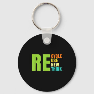 Recycle Reuse Renew Rethink Crisis Environmental A Key Ring