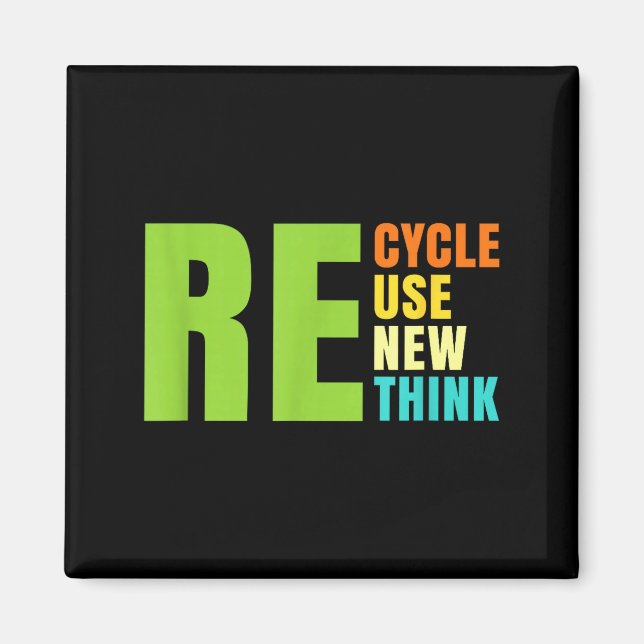 Recycle Reuse Renew Rethink Crisis Environmental A Magnet (Front)