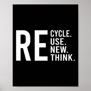 Recycle Reuse Renew Rethink Crisis Environmental A Poster
