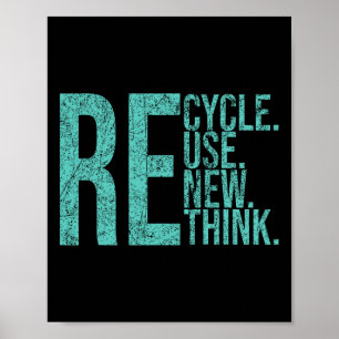 Recycle Reuse Renew Rethink Crisis Environmental A Poster