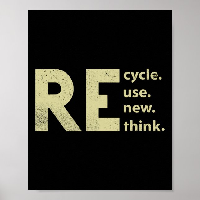 Recycle Reuse Renew Rethink Earth Day 1  Poster (Front)