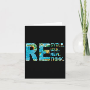 Recycle Reuse Renew Rethink Earth Day 2025 Environ Card