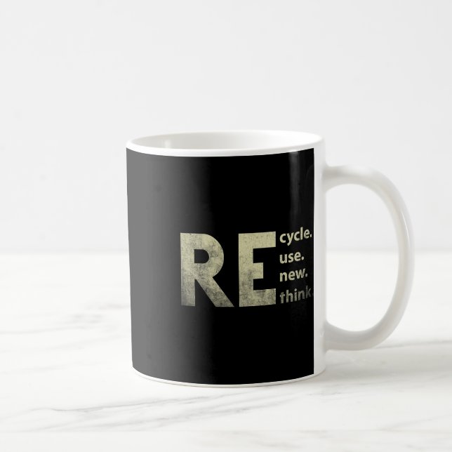 Recycle Reuse Renew Rethink Earth Day 4  Coffee Mug (Right)
