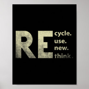 Recycle Reuse Renew Rethink Earth Day 4 Poster