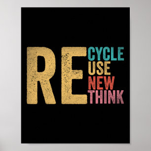 Recycle Reuse Renew Rethink Earth Day 5 Poster