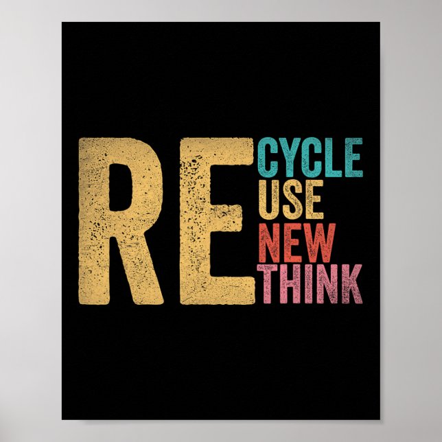 Recycle Reuse Renew Rethink Earth Day 5  Poster (Front)