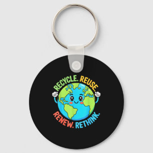 Recycle reuse renew rethink earth day boy toddler key ring