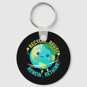 Recycle Reuse Renew Rethink Earth Day Boy Toddler Key Ring