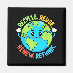 Recycle reuse renew rethink earth day boy toddler magnet