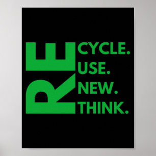 Recycle Reuse Renew Rethink Earth Day Environment Poster