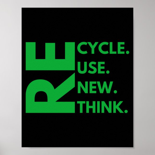 Recycle Reuse Renew Rethink Earth Day Environment  Poster (Front)