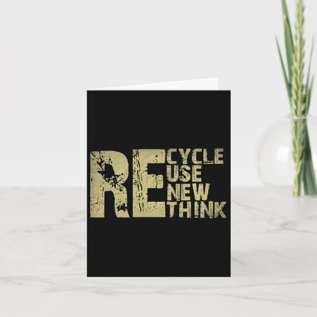 Recycle Reuse Renew Rethink Earth Day Environmenta Card (Front)