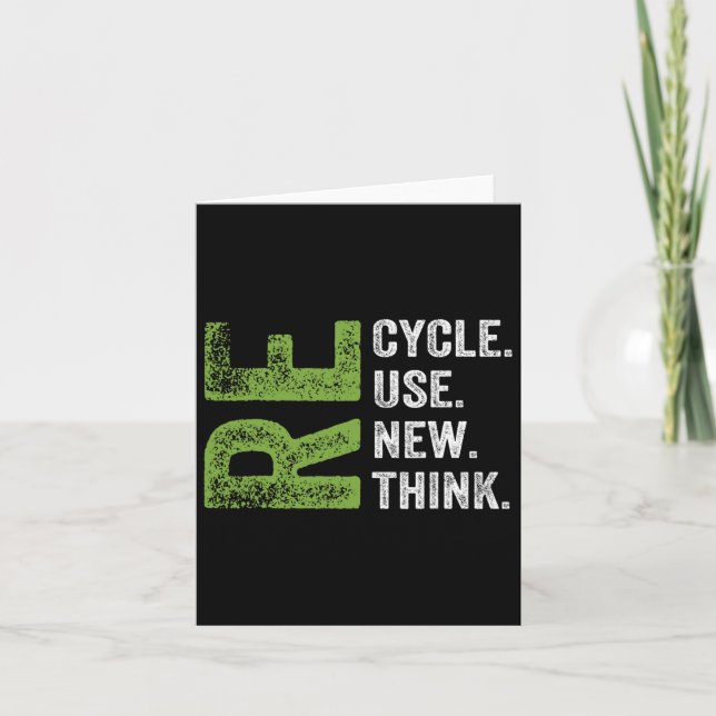Recycle Reuse Renew Rethink Earth Day Environmenta Card (Front)