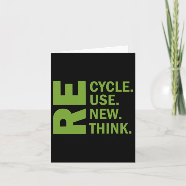 Recycle Reuse Renew Rethink Earth Day Environmenta Card (Front)