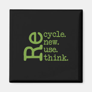 Recycle Reuse Renew Rethink Earth Day Environmenta Magnet