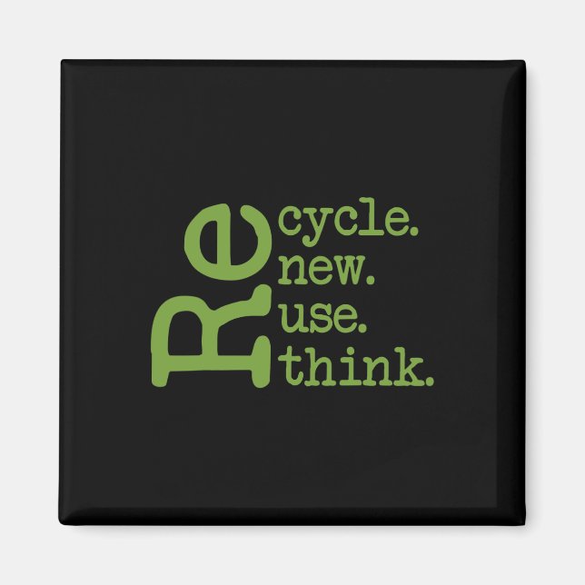 Recycle Reuse Renew Rethink Earth Day Environmenta Magnet (Front)
