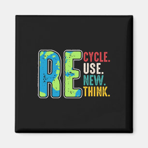 Recycle Reuse Renew Rethink Earth Day Environmenta Magnet