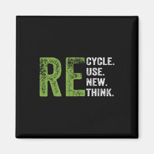 Recycle Reuse Renew Rethink Earth Day Environmenta Magnet