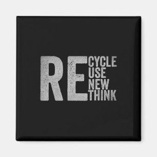 Recycle Reuse Renew Rethink Earth Day Environmenta Magnet