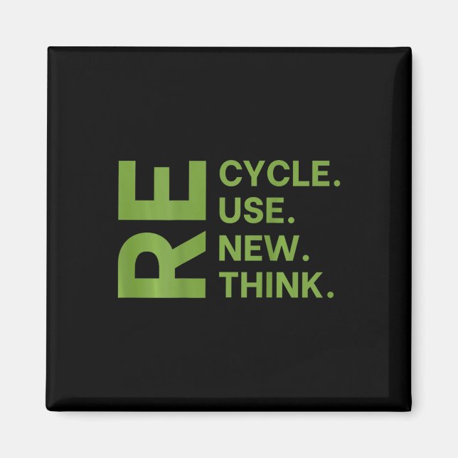 Recycle Reuse Renew Rethink Earth Day Environmenta Magnet (Front)