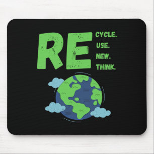 Recycle Reuse Renew Rethink Earth Day Environmenta Mouse Pad