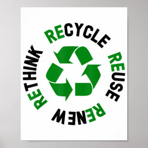 Recycle Reuse Renew Rethink Earth Day Environmenta Poster