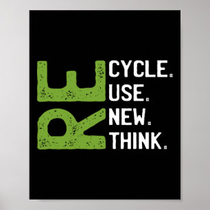 Recycle Reuse Renew Rethink Earth Day Environmenta Poster