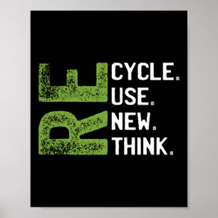 Recycle Reuse Renew Rethink Earth Day Environmenta Poster
