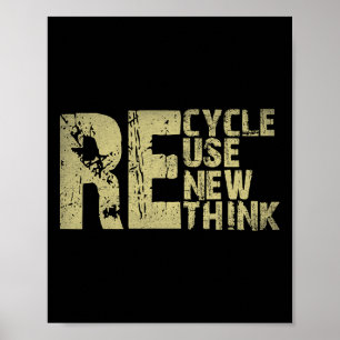 Recycle Reuse Renew Rethink Earth Day Environmenta Poster