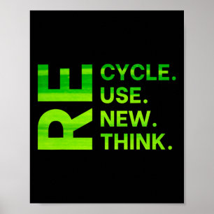 Recycle Reuse Renew Rethink Earth Day Environmenta Poster