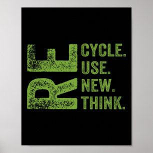 Recycle Reuse Renew Rethink Earth Day Environmenta Poster