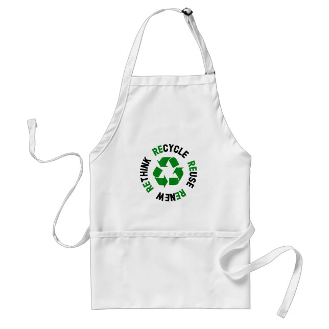 Recycle Reuse Renew Rethink Earth Day Environmenta Standard Apron (Front)