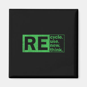 Recycle Reuse Renew Rethink Environmental Protecti Magnet