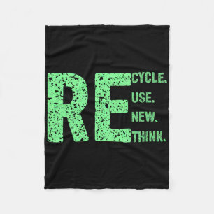 Recycle Reuse Renew Rethink Graphic Earth Day 22 A Fleece Blanket