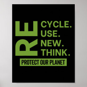 Recycle Reuse Renew Rethink Protect Our Planet Ear Poster