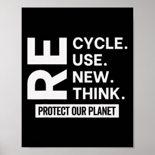Recycle Reuse Renew Rethink Protect Our Planet Ear Poster
