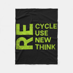 Recycle Reuse Renew Rethink Re Cycle Use New Envir Fleece Blanket