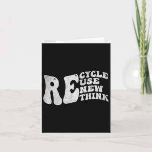 Recycle Reuse Renew Rethink Retro Groovy Earth Day Card