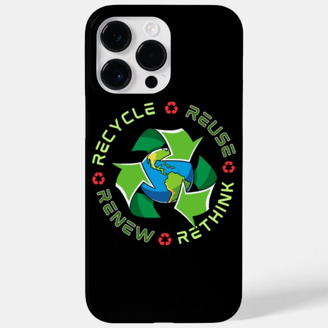 Recycle, Reuse, Renew, Rethink. Save Planet Earth Case-Mate iPhone Case (Back)