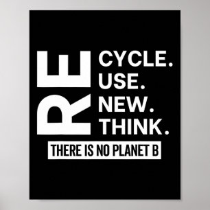 Recycle Reuse Renew Rethink There Is No Planet B E Poster