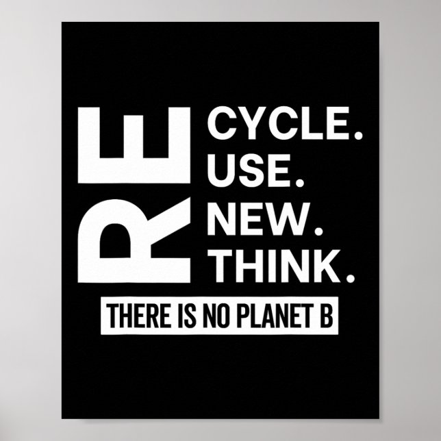 Recycle Reuse Renew Rethink There Is No Planet B E Poster (Front)