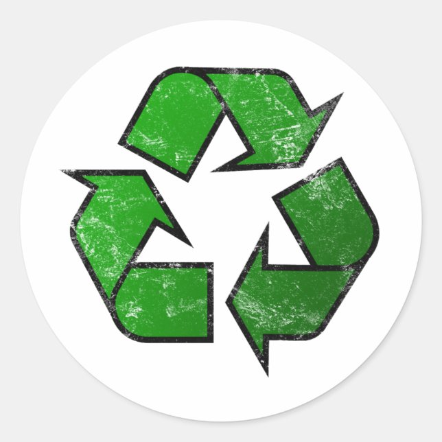 Recycle & Reuse Symbol - Save The Planet Classic Round Sticker (Front)
