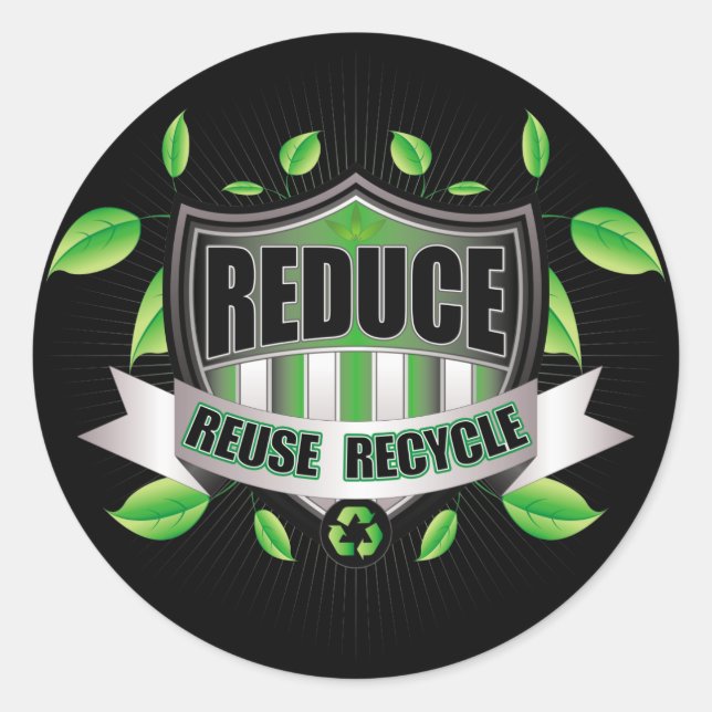 Recycle Shield Classic Round Sticker (Front)