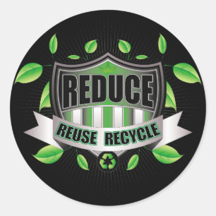Recycle Shield Classic Round Sticker