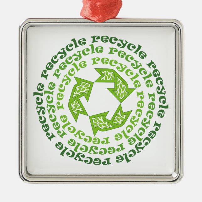 Recycle sign  custom ornament (Front)