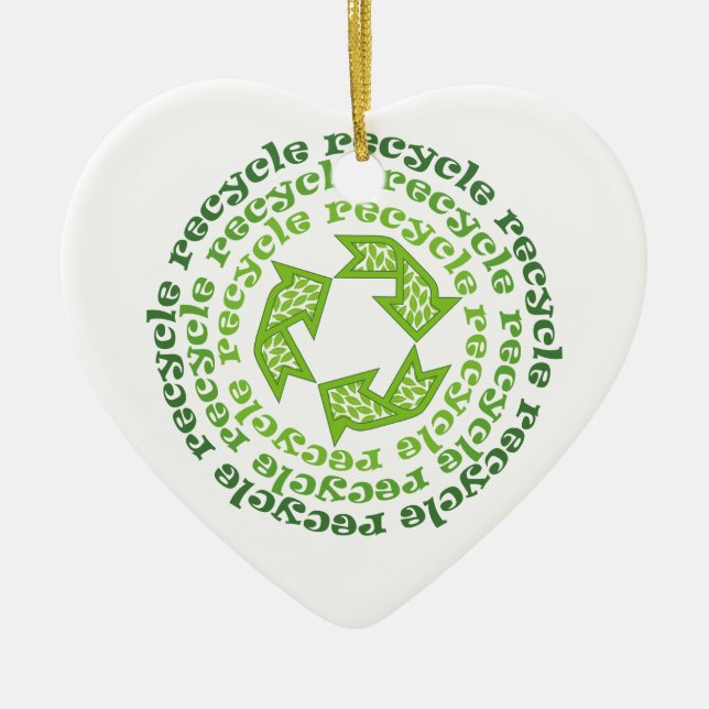 Recycle sign  custom ornament (Front)